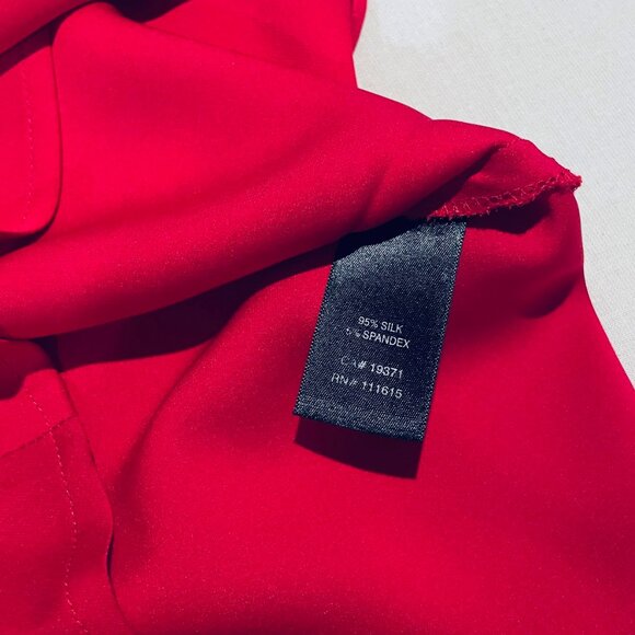 Robert Rodriguez Cherry Red Silk Off Shoulder Top - Picture 6 of 8